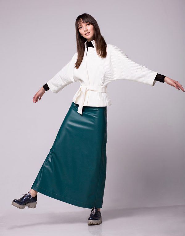 Teal Satin Skirt